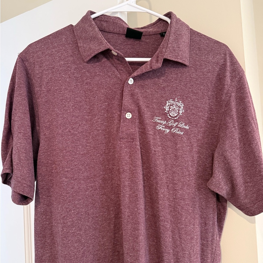 Heathered Burgundy Polo with Crest Embroidery